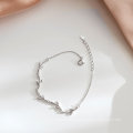 Wholesale Jewelry S925 Sterling Silver Simple Leaves Chain Bracelet